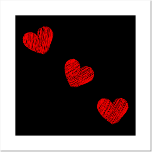 Red Hearts Posters and Art